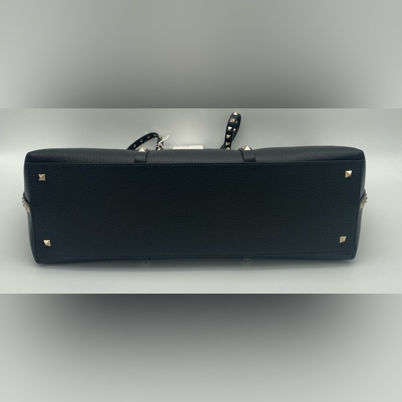 $2350 NEW VALENTINO GARAVANI BLACK LEATHER ROCKSTUD TOTE BAG PURSE NWT AUTHENTIC - Picture 13 of 16